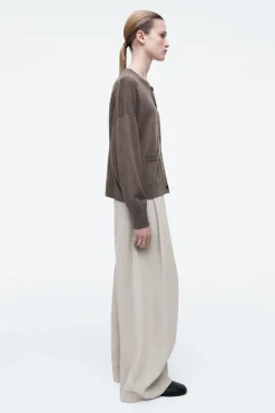 COS MERINO WOOL CREW-NECK CARDIGAN-Women Sweaters & Cardigans