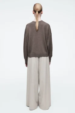 COS MERINO WOOL CREW-NECK CARDIGAN-Women Sweaters & Cardigans