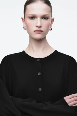 COS MERINO WOOL CREW-NECK CARDIGAN-Women Sweaters & Cardigans