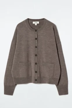 COS MERINO WOOL CREW-NECK CARDIGAN-Women Sweaters & Cardigans