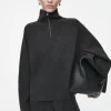 COS MERINO WOOL HALF-ZIP JUMPER-Women Tops | Sweaters & Cardigans