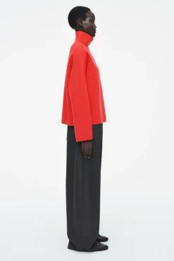 COS MERINO WOOL HALF-ZIP JUMPER-Women Sweaters & Cardigans