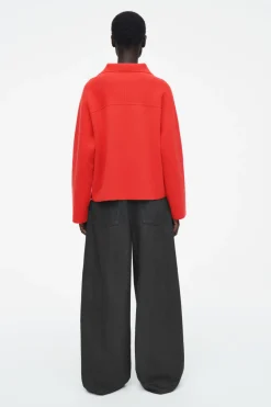 COS MERINO WOOL HALF-ZIP JUMPER-Women Sweaters & Cardigans