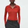 COS MERINO WOOL POLO SHIRT-Women Shirts & Blouses | Tops