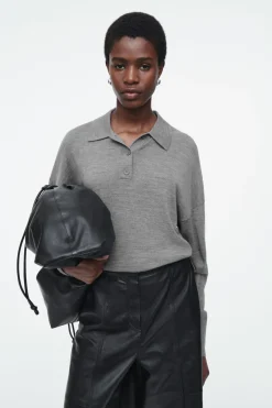 COS MERINO WOOL POLO SHIRT-Women Shirts & Blouses | Tops