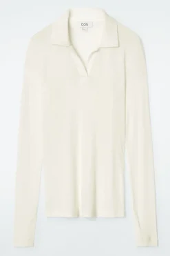 COS MERINO WOOL POLO SHIRT-Women Shirts & Blouses | Tops