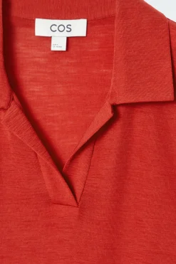 COS MERINO WOOL POLO SHIRT-Women Shirts & Blouses | Tops