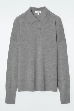 COS MERINO WOOL POLO SHIRT-Women Shirts & Blouses | Tops