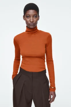 COS MERINO WOOL TURTLENECK TOP-Women T-Shirts | Tops