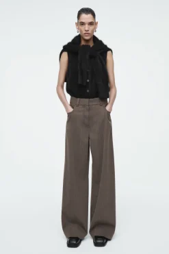 COS MERINO WOOL-BLEND WIDE-LEG PANTS-Women Pants