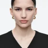 COS MINI CHUNKY SQUARED HOOP EARRINGS-Women Jewelry