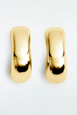 COS MINI CHUNKY SQUARED HOOP EARRINGS-Women Jewelry
