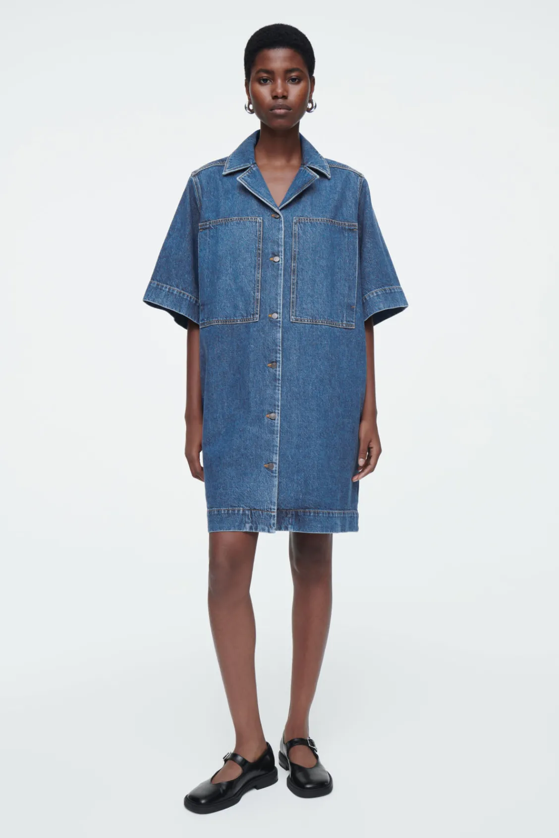COS MINI DENIM SHIRT DRESS-Women Dresses & Jumpsuits