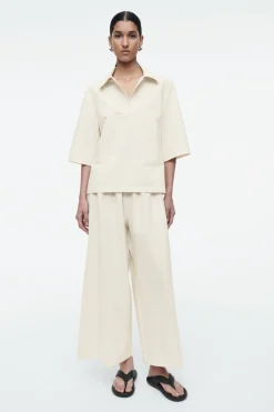 COS MINIMAL COTTON-JERSEY POLO SHIRT-Women Shirts & Blouses | Tops