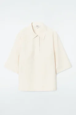 COS MINIMAL COTTON-JERSEY POLO SHIRT-Women Shirts & Blouses | Tops
