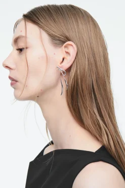 COS MISMATCHED BOW EARRINGS-Women Jewelry