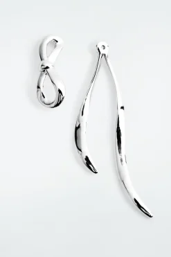 COS MISMATCHED BOW EARRINGS-Women Jewelry
