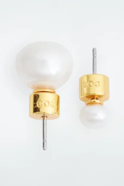 COS MISMATCHED FRESHWATER PEARL STUD EARRINGS-Women Jewelry