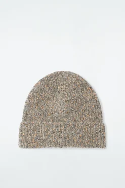 COS MÉLANGE WOOL-BLEND BEANIE-Women Hats & Scarves