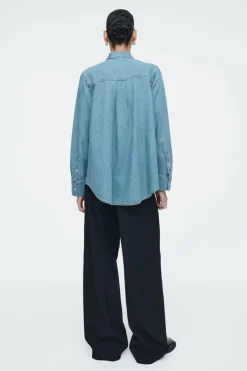 COS NECK-TIE DENIM BLOUSE-Women Shirts & Blouses | Tops