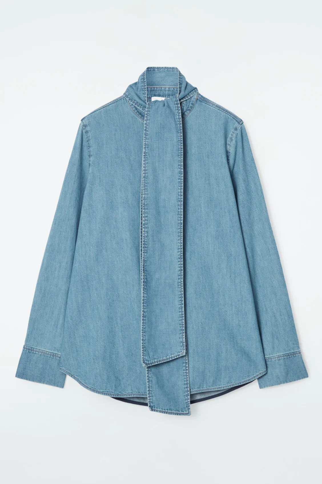 COS NECK-TIE DENIM BLOUSE-Women Shirts & Blouses | Tops