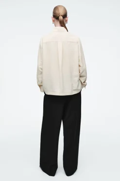 COS NECK-TIE SHIRT-Women Shirts & Blouses | Tops