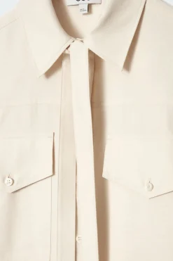 COS NECK-TIE SHIRT-Women Shirts & Blouses | Tops
