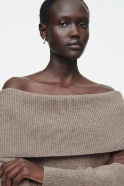 COS OFF-THE-SHOULDER MERINO WOOL SWEATER-Women Tops | Sweaters & Cardigans