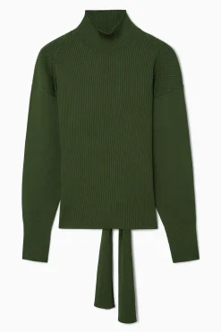 COS OPEN-BACK RIBBED-KNIT TOP-Women Tops | Sweaters & Cardigans