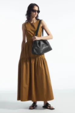COS OPEN-BACK TIERED MIDI DRESS-Women Dresses & Jumpsuits