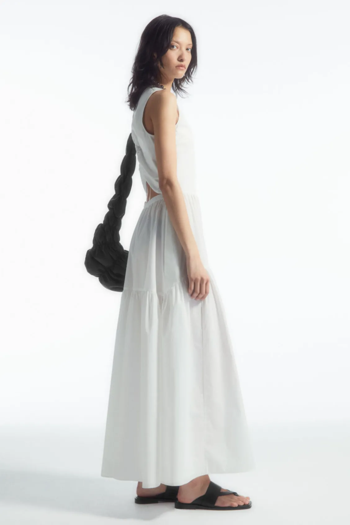 COS OPEN-BACK TIERED MIDI DRESS-Women Dresses & Jumpsuits