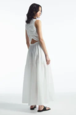COS OPEN-BACK TIERED MIDI DRESS-Women Dresses & Jumpsuits