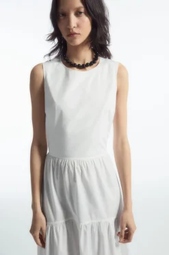 COS OPEN-BACK TIERED MIDI DRESS-Women Dresses & Jumpsuits