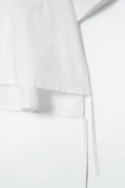 COS OPEN-COLLAR DRAWSTRING BLOUSE-Women Shirts & Blouses | Tops