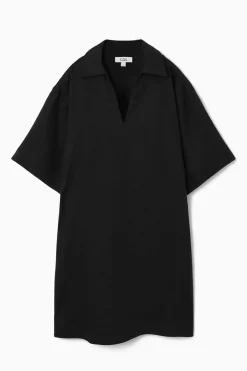 COS OPEN-COLLAR LINEN SHIRT DRESS-Women Dresses & Jumpsuits