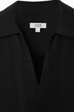 COS OPEN-COLLAR LINEN SHIRT DRESS-Women Dresses & Jumpsuits
