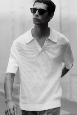 COS OPEN-KNIT POLO SHIRT- Polo Shirts | Sweaters & Cardigans