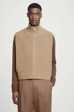 COS OPEN-SIDE ZIP-UP WOOL VEST- Hats & Scarves | Sweaters & Cardigans