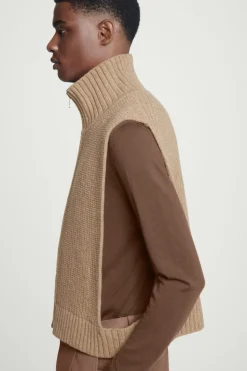 COS OPEN-SIDE ZIP-UP WOOL VEST- Hats & Scarves | Sweaters & Cardigans