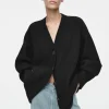 COS OVERSIZED BOILED MERINO WOOL CARDIGAN-Women Sweaters & Cardigans