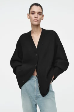 COS OVERSIZED BOILED MERINO WOOL CARDIGAN-Women Sweaters & Cardigans