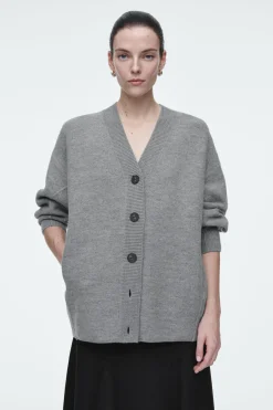 COS OVERSIZED BOILED MERINO WOOL CARDIGAN-Women Sweaters & Cardigans