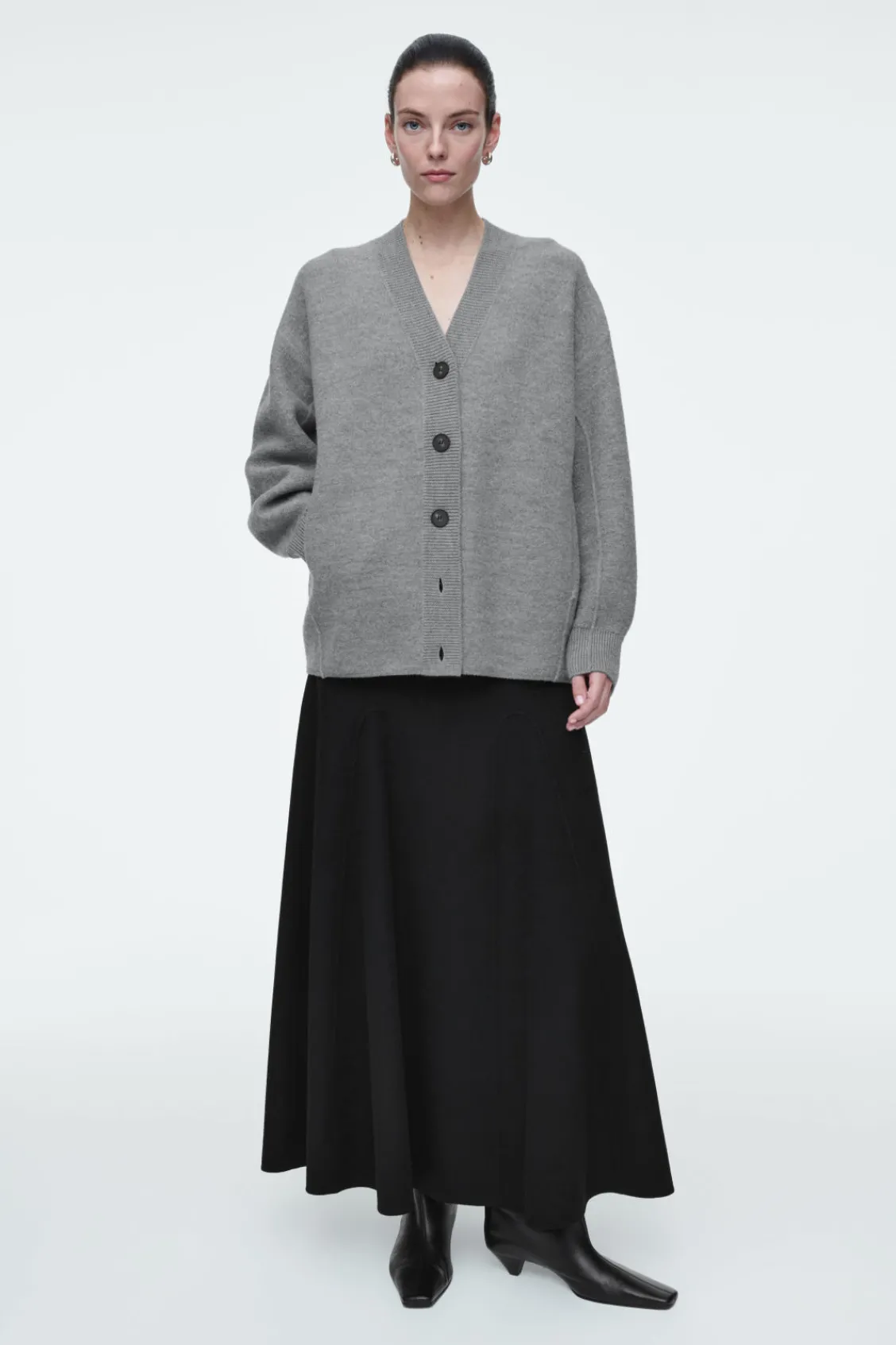 COS OVERSIZED BOILED MERINO WOOL CARDIGAN-Women Sweaters & Cardigans