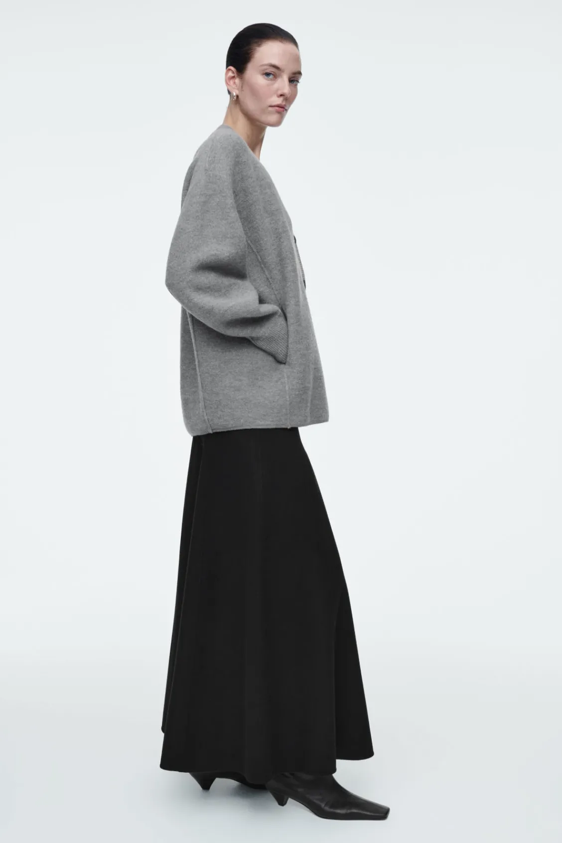 COS OVERSIZED BOILED MERINO WOOL CARDIGAN-Women Sweaters & Cardigans