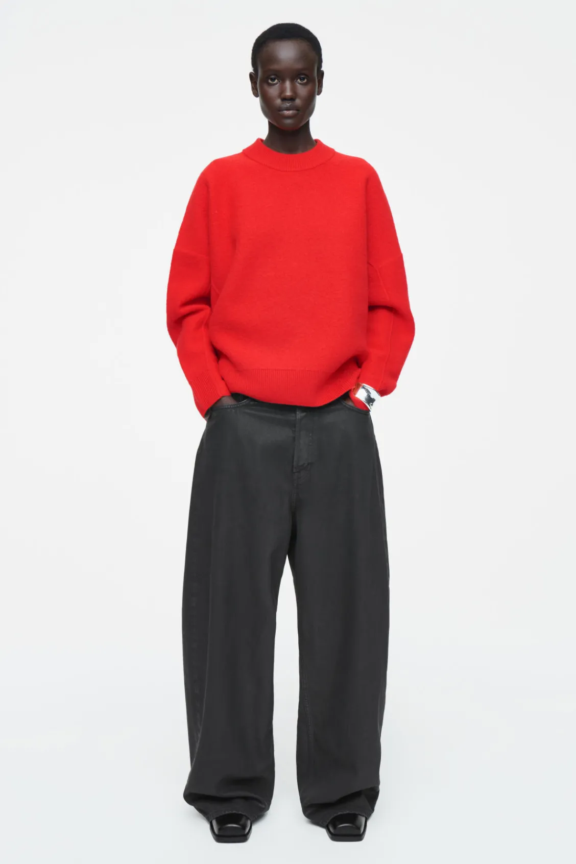COS OVERSIZED BOILED MERINO WOOL SWEATER-Women Sweaters & Cardigans