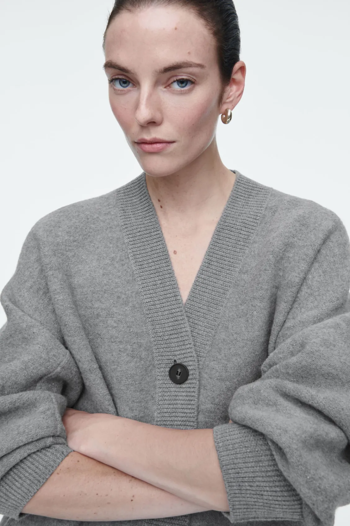 COS OVERSIZED BOILED MERINO WOOL CARDIGAN-Women Sweaters & Cardigans