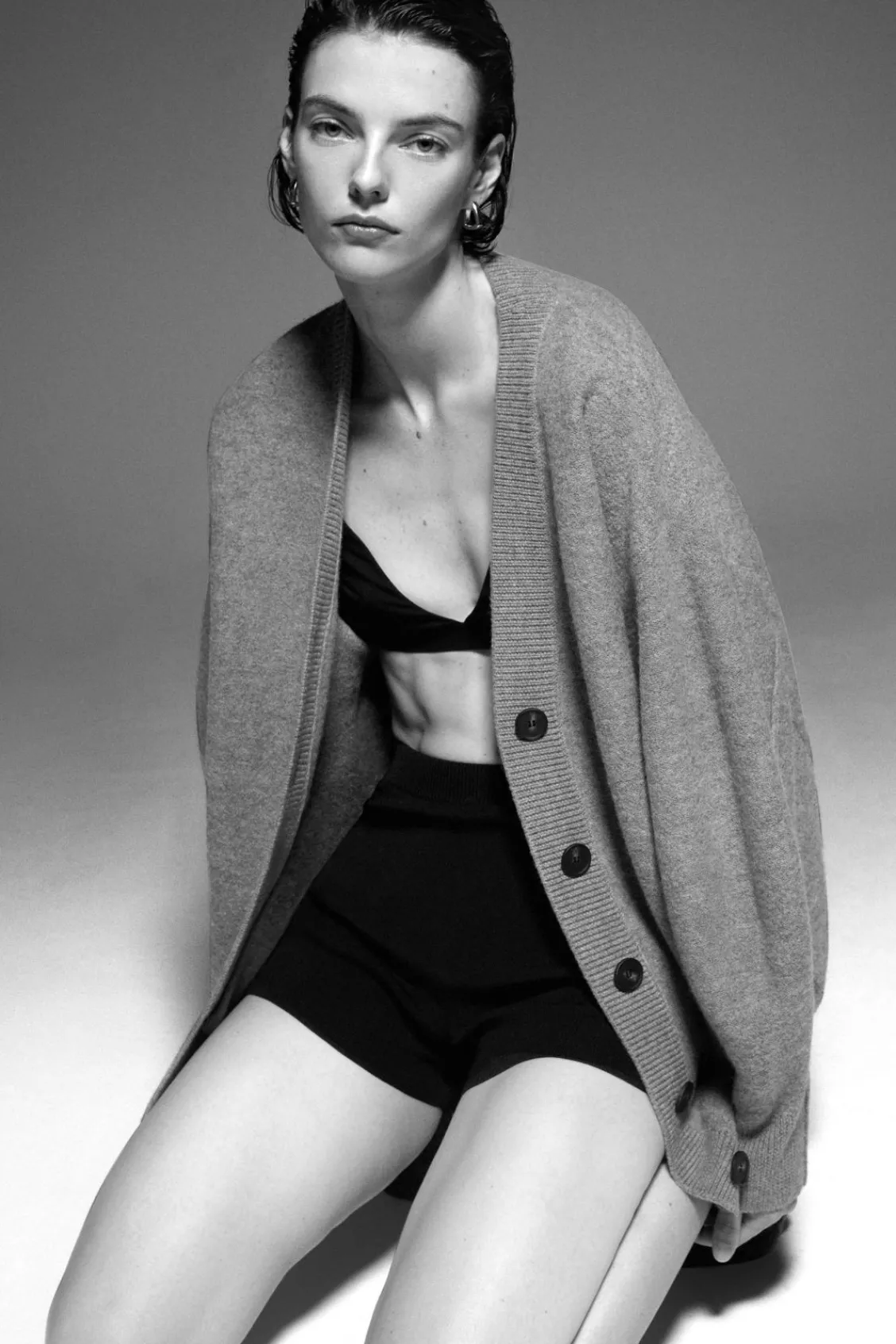 COS OVERSIZED BOILED MERINO WOOL CARDIGAN-Women Sweaters & Cardigans