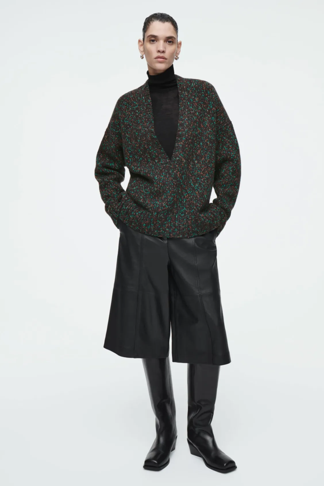 COS OVERSIZED CHUNKY FLECKED WOOL SWEATER-Women Sweaters & Cardigans