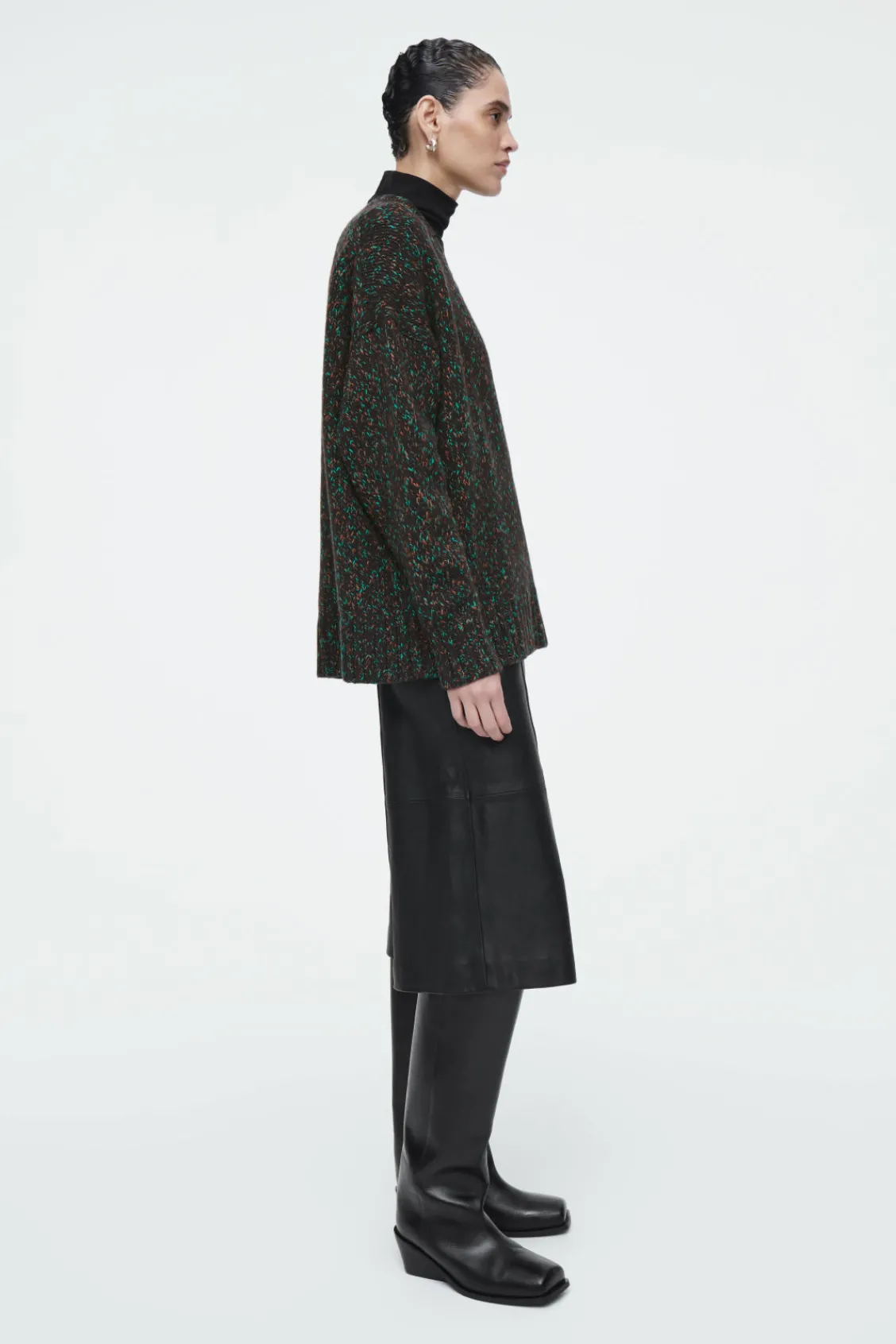 COS OVERSIZED CHUNKY FLECKED WOOL SWEATER-Women Sweaters & Cardigans
