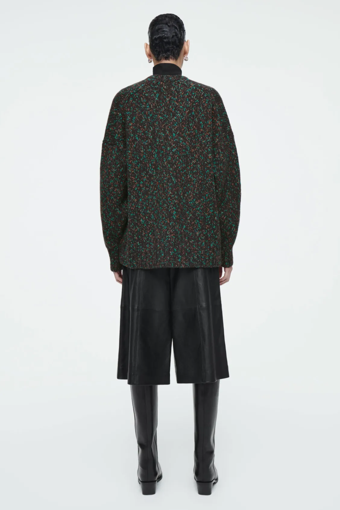 COS OVERSIZED CHUNKY FLECKED WOOL SWEATER-Women Sweaters & Cardigans